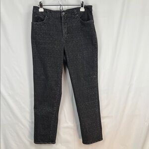 Gloria Vanderbilt - Women’s Jeans - Black/Gray Sparkle - Amanda - Size 12